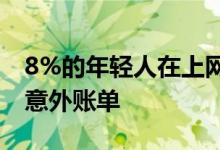 8%的年轻人在上网后面临着来自应用商店的意外账单